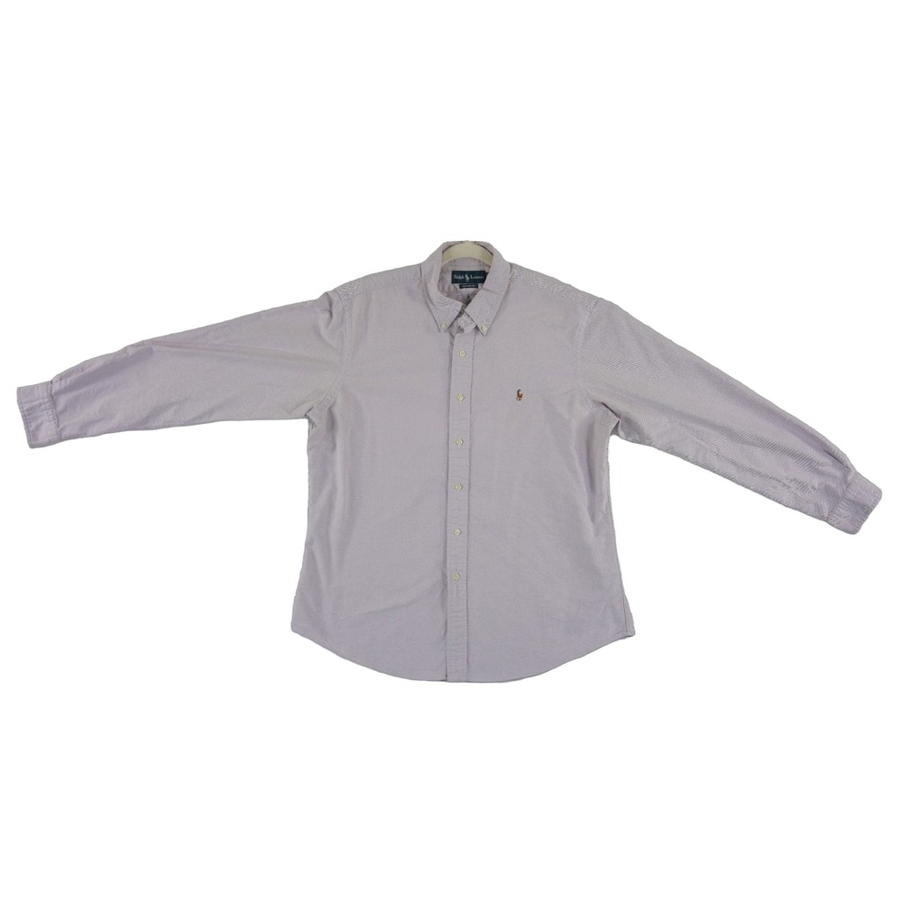 Ralph Lauren Cotton Button Down Shirt Men's Size XL Lavender Oxford Custom Fit